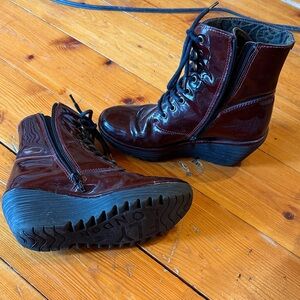 Fly London Burgundy Heeled Boots